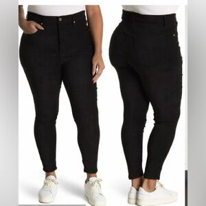 Good American Good Legs Black Faux Suede Pants Size 18